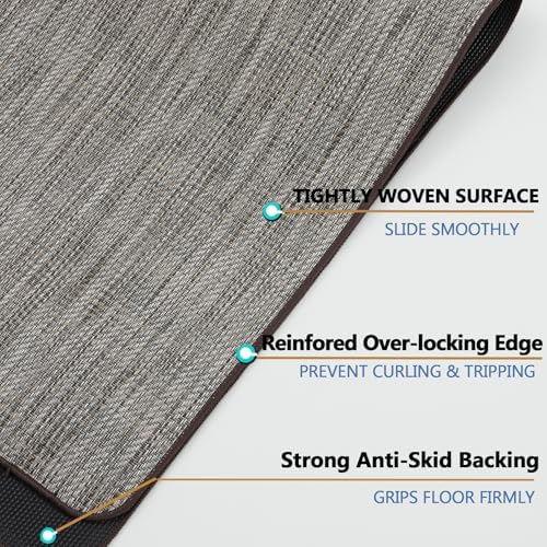Chair Mat for Hardwood & Tile Floor, 47" x 52" Heavy Duty Office Chair Mat for Rolling Chairs, Anti Slip, Non-Curve, Floor Protector for Home Office, Heathered Gray - Image 3