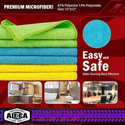 AIDEA Microfiber Cleaning Cloth 20PK, Microfiber Towels for Cars 12"×12" - Image 6