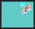 PinPix 21x17 inch Cork Bulletin Board. This Decorative Framed Pin Board Comes with Diamond Pattern in Neon Blue Design and Satin Black. Ideal for Home, Office Decor or School (PinPix-350) by PinPixBulletinBoards