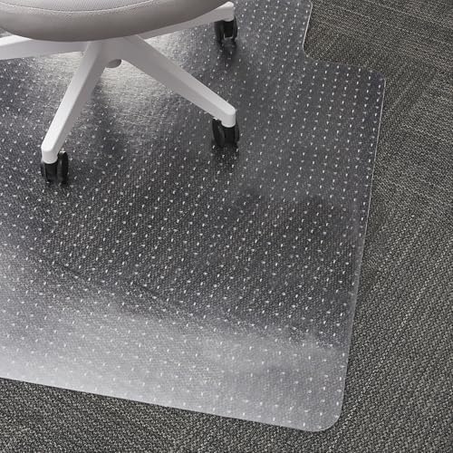 Staples Office Chair Mat, Clear, 53x45 Inch, Flat-Pile Carpet, with Lip - Image 2