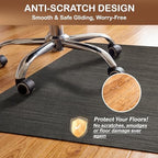 Office Chair Mat for Hardwood Floor, 36" x 48" Non-Slip Office Chair Mat for Rolling Chair, Heavy Duty Textilene Floor Protector for Hardwood Tile, Desk Computer Chair Mat for Home Office, Black - Image 4