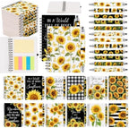 Sprial Notebooks with Pens Bulk, 48 Pack, 5.5 x 4.7 Inch Sunflower by Culudea