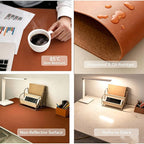 Leather Desk Mat, Large Mouse Pad 39.5"×67" Orange - Image 4