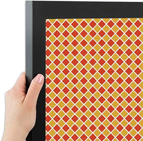PinPix 18x18 inch Cork Bulletin Board. This Decorative Framed Pin Board Comes with Diamond Pattern in Red and Orange Design and Satin Black. Ideal for Home, Office Decor or School (PinPix-331) - Image 2