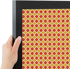 PinPix 21x15 inch Cork Bulletin Board. This Decorative Framed Pin Board Comes with Diamond Pattern in Red and Orange Design and Satin Black. Ideal for Home, Office Decor or School (PinPix-331) - Image 2