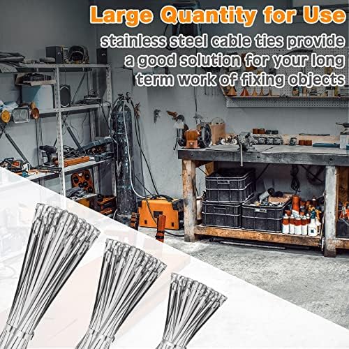 Therwen 600 Pcs Metal Zip Ties Heavy Duty 304 Stainless Steel, Multi Sizes - Image 6