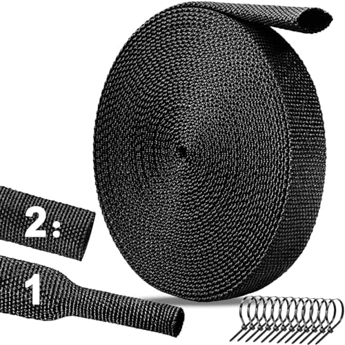 26 Ft-1/2 Inch 2:1 Heat Shrink Wire Loom Braided Cable Sleeves,Heat Resistant Fabric Woven Shrink Tubing Wiring Harness for Protection Automotive,Harness Cable Sheath Tubing,Cable Management by AnnbesHardware