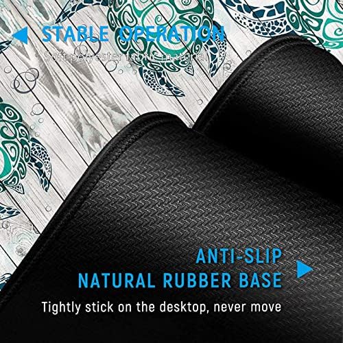 Gaming Mouse Pad and Keyboard Wrist Rest, Large Extended Mouse Pad 31.5X 11.8,Ergonomic Memory Foam Wrist Rest Support+Desk Mat Protector,for Office/Home Writing Pad,Cute Sea Turtle White Mousepad - Image 3