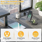 Aheaplus Small L Shaped Desk Gaming Desk with LED Lights & Power Outlets - Image 4