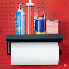 Pegboard Paper Towel Holder with Hooks, Peg Board Organizer Accessory by MADDTOOLS