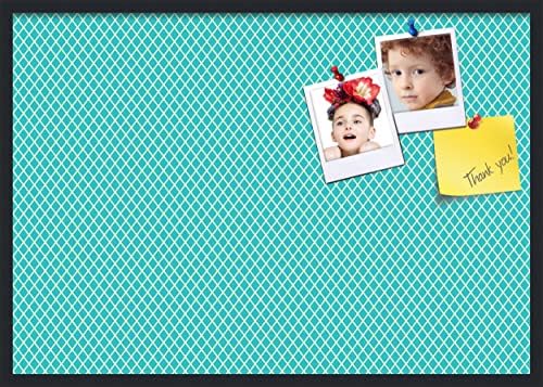 PinPix 40x28 inch Cork Bulletin Board. This Decorative Framed Pin Board Comes with Diamond Pattern in Neon Blue Design and Satin Black. Ideal for Home, Office Decor or School (PinPix-350) by PinPixBulletinBoards