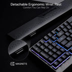 Redragon K515 Shiva Wired RGB Membrane Gaming Keyboard, 98 Keys Mechanical-Feel Keyboard w/Smooth Linear Switch, On-Board Macro & Dedicated Multimedia Keys, Detachable Wrist Rest, Software Supported - Image 5