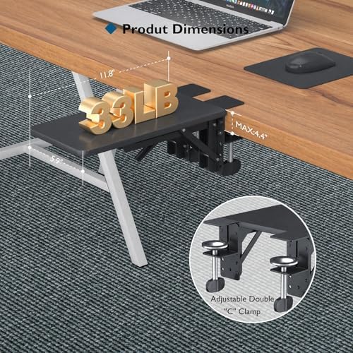 BONTEC Desk Extender Tray, 11.8 x 5.9 Inch, Black Pattern - Image 6