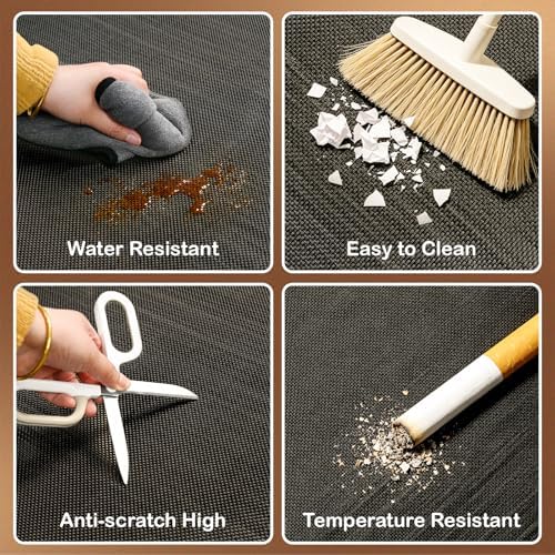 Office Chair Mat for Hardwood Floor, 36" x 48" Non-Slip Office Chair Mat for Rolling Chair, Heavy Duty Textilene Floor Protector for Hardwood Tile, Desk Computer Chair Mat for Home Office, Black - Image 6