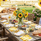 450 Pcs Tableware Set, Serve 50, Yellow, Sunflower Birthday - Image 5