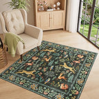 DUKINO 4x4 Square Area Rug, Washable Animal Rug for Entryway, Black - Image 2