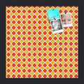 PinPix 12x12 inch Cork Bulletin Board. This Decorative Framed Pin Board Comes with Diamond Pattern in Red and Orange Design and Satin Black. Ideal for Home, Office Decor or School (PinPix-331) by PinPixBulletinBoards
