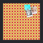 PinPix 12x12 inch Cork Bulletin Board. This Decorative Framed Pin Board Comes with Diamond Pattern in Red and Orange Design and Satin Black. Ideal for Home, Office Decor or School (PinPix-331) by PinPixBulletinBoards