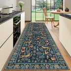 DUKINO 3x10 Washable Runner Rug, Non Slip Animal Rug for Hallway, Navy Blue - Image 3