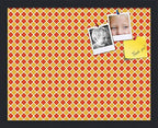 PinPix 19x15 inch Cork Bulletin Board. This Decorative Framed Pin Board Comes with Diamond Pattern in Red and Orange Design and Satin Black. Ideal for Home, Office Decor or School (PinPix-331) by PinPixBulletinBoards
