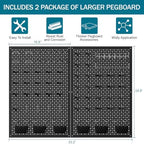 Pegboard kit with Accessories,Includes 2 Pack 16" X 24" Steel Peg Board and 120 PCS Varied Pegboard Accessories,can be Used for Tool Storage and Garage Organization. (Black Box) - Image 4