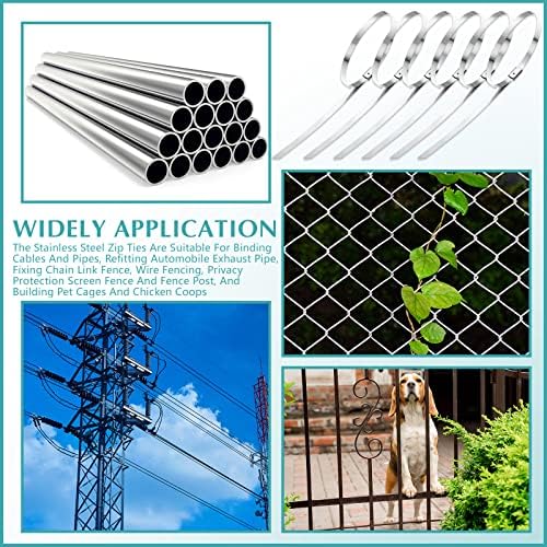 LEIFIDE 500 Pcs Stainless Steel Zip Ties 304 Metal Cable,13.8 Inch - Image 6