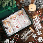 6 Pcs Christmas Glass Cup with Straw and Lid 16 oz Gingerbread - Image 2