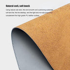 Ruby Lil Waterproof Leather Mouse Pad, Natural Cork & PU Leather Dual Side, Office Desk Writing Mat with Stitched Edge for Office Work/Home/Decor,Gray,100x60cm - Image 5