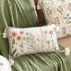 ISAENNE Designer Linen Throw Pillow Cover,Set of 2,20"x12"-Serenity D - Image 2