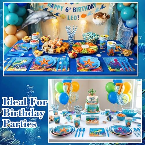 450 Pcs Tableware Set, Serve 50, Ocean Color, Under the Sea - Image 5