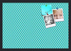 PinPix 26x18 inch Cork Bulletin Board. This Decorative Framed Pin Board Comes with Diamond Pattern in Neon Blue Design and Satin Black. Ideal for Home, Office Decor or School (PinPix-350) by PinPixBulletinBoards