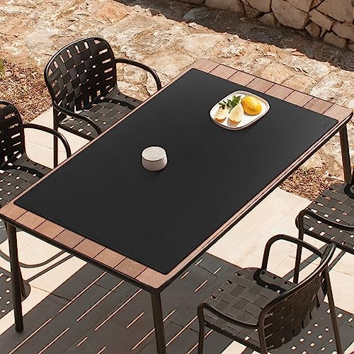 Cacoy 48" x 31.5" Leather Desk Pad, Large Gaming Mouse Pad for Desk, Office Desk Pad Blotter, XXXL Table Protector Mat, Waterproof Desktop Keyboard Mat Extended Mouse Mat (Black) - Image 4