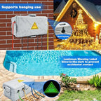 Hrensaw Medium Outdoor Electrical Box(10.6x5.5x4.5inch),Weatherproof Connection Box w/6 Cable Entry,IP54 Waterproof Extension Cord Cover Protect Power Strip,Timer,Plug,Holiday Lights,Grey (Pack of 2) - Image 4