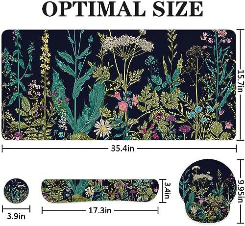 Large Desk Mat, Mouse Pad with Wrist Support, Keyboard Wrist Rest Set - Image 2