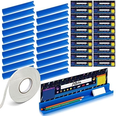 PerKoop 15 Pcs Classroom Desk Name Plates Holder Set by PerKoop