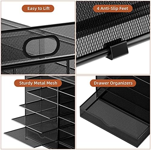 Marbrasse Literature Organizer, Paper Organizer Desk Organizers,Dark Black - Image 5