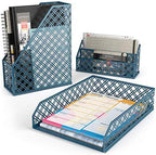 ARTEZA Desk Organizer Set, 6-Piece Dark Green, Includes Pencil Cup, Letter Sorter, Tray, Magazine Holder, Name Card & Sticky Note Holder - Image 3