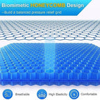 Gel Seat Cushion, Jumbo&Thick Gel Cushion with Non-Slip Cover for Home Office Car Seat Wheelchair, Soft Breathable Honeycomb Chair Pads for Relieve Hip Pain, Blue 20x20x1.9inch - Image 3