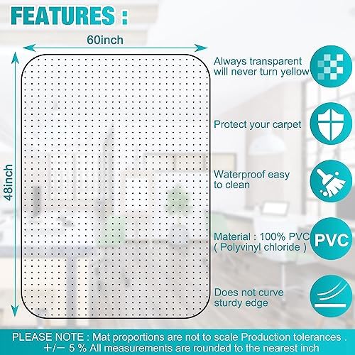 BesWin Office Chair Mat for Carpet, 48'' x 60'' - Image 5