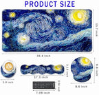 Mouse Pad,Large Pink Desk Mat, 4in1 XXL Mousepad + Keyboard Wrist Rest+Mouse Wrist Rest+Coaster Set with Ergonomic Desk Pad for Home Office Table Computer-Abstract Night Sky - Image 2