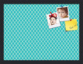PinPix 20x15 inch Cork Bulletin Board. This Decorative Framed Pin Board Comes with Diamond Pattern in Neon Blue Design and Satin Black. Ideal for Home, Office Decor or School (PinPix-350) by PinPixBulletinBoards