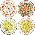Ceramic Stone Trivet for Hot Pots Cork Base Heat Resistant Set of 4 by Unknown