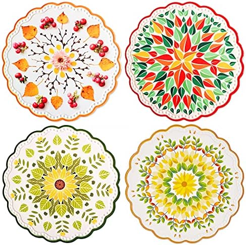 Ceramic Stone Trivet for Hot Pots Cork Base Heat Resistant Set of 4 by Unknown