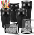 24 Pack Metal Pen Holder, Wire Mesh Pen Cup Pencil Holder Black Metal Pencil Cup for Home Office Desk Pen Holder Supplies by Unknown