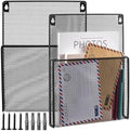 AmazingSpark 2 Pcs 12 Inch Metal Wall Magazine Holder High Pocket Mesh Hanging File Organizer Wall Mounted Storage Rack with Screws for Magazines Documents File for Office Home Organization(1.2 Inch) by Unknown