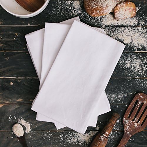 DG Collections 100% Cotton Flour Sack Towels – 24 Pack, 27x27 Inches, White, Lint-Free, Pre-Washed, Hemmed Edges – Reusable Kitchen Towels for Cleaning, Embroidery, Printing & Crafts - White - Image 3