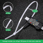 Nuanchu 100 Pcs 36 Inch White Zip Ties Heavy Duty Cable Ties (Pack of 2) - Image 2