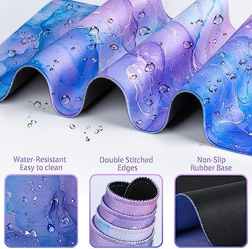 4-in-1 Mouse Pad with Wrist Rest Purple,35.4×15.7in Large Gaming Mouse Pad - Image 5