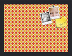 PinPix 16x12 inch Cork Bulletin Board. This Decorative Framed Pin Board Comes with Diamond Pattern in Red and Orange Design and Satin Black. Ideal for Home, Office Decor or School (PinPix-331) by PinPixBulletinBoards