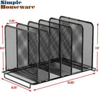 Simple Houseware 5 Section Upright File Sorter Organizer, Black - 2 Pack - Image 6